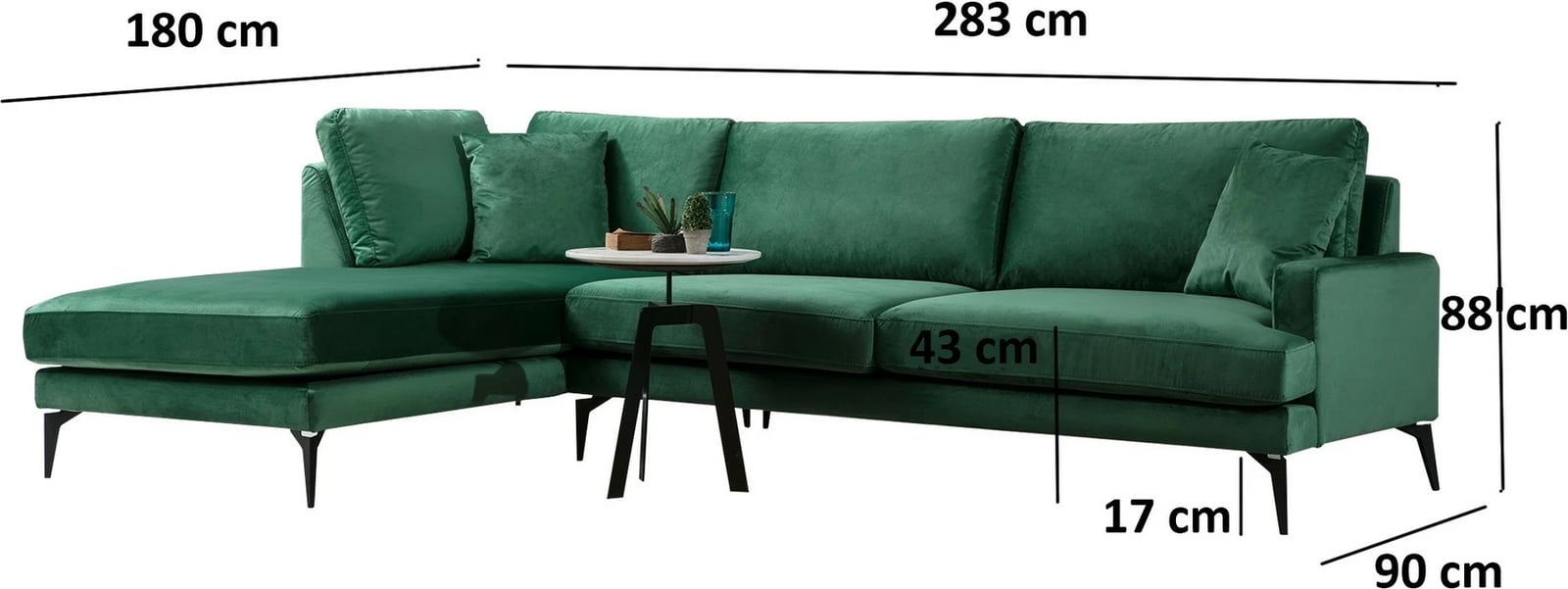 Këndare Papira, ngjyrë e gjelbër, këndare moderne, 283x180cm