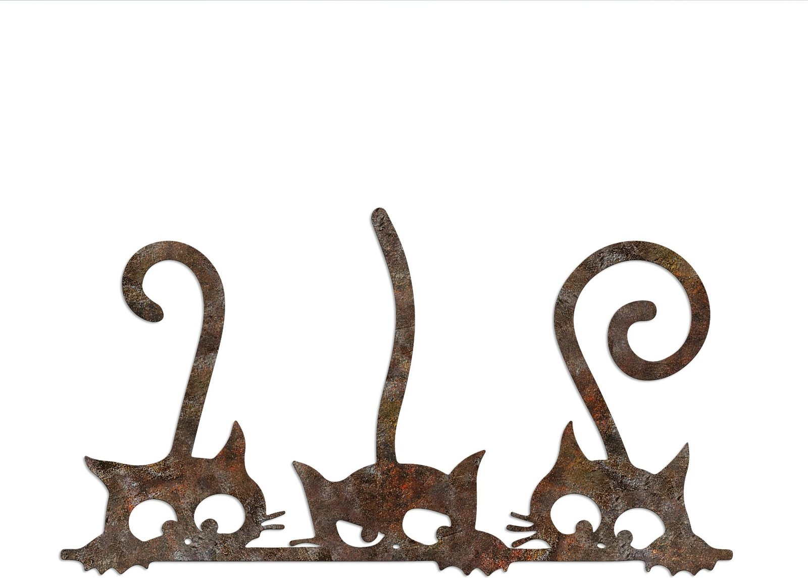 Aksesor dekorativ metalik për mur, mace të ndryshkura Wallity