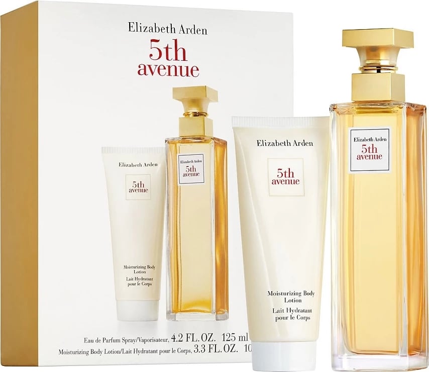 Set Eau de Parfum dhe balsam trupi për femra Elizabeth Arden 5th Avenue, 125ml + 100ml