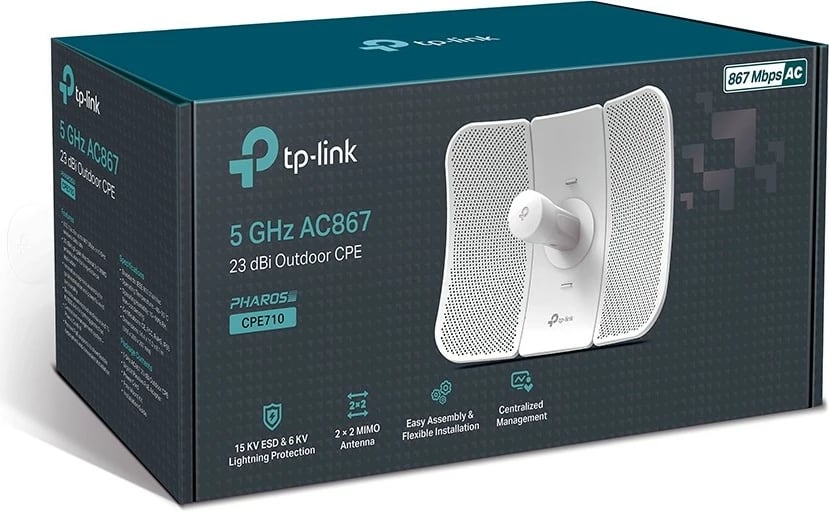 Antenë drejtimore TP-LINK CPE710, 5 GHz, 23 dBi, 867 Mbps, e bardhë