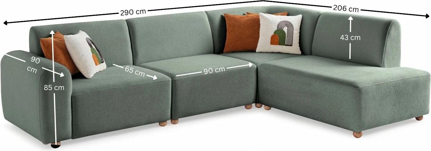 Këndare S-Loft, ngjyrë jeshile deti, Atelier del Sofa