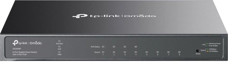 Switch TP-Link Omada 8-Port Gigabit Smart, 4-Port PoE+, Managed, Rack mounting