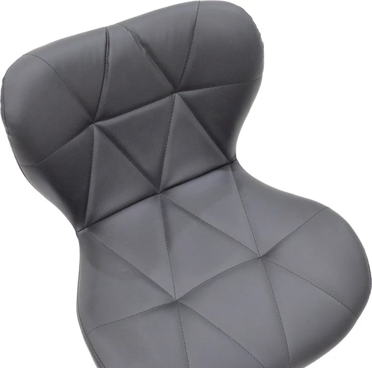 Karrige për bar Coozy, metal krom, lëkurë PU e zezë, set prej 2 copash