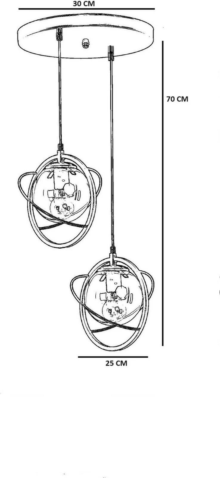Llambë tavani Opviq, 8774-2, metal, ngjyrë e zezë dhe fume