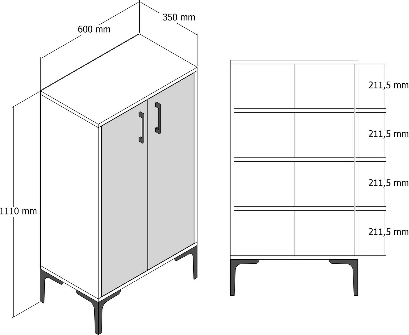 Dollap për këpuca Hanah Home, Prag, ngjyrë arre