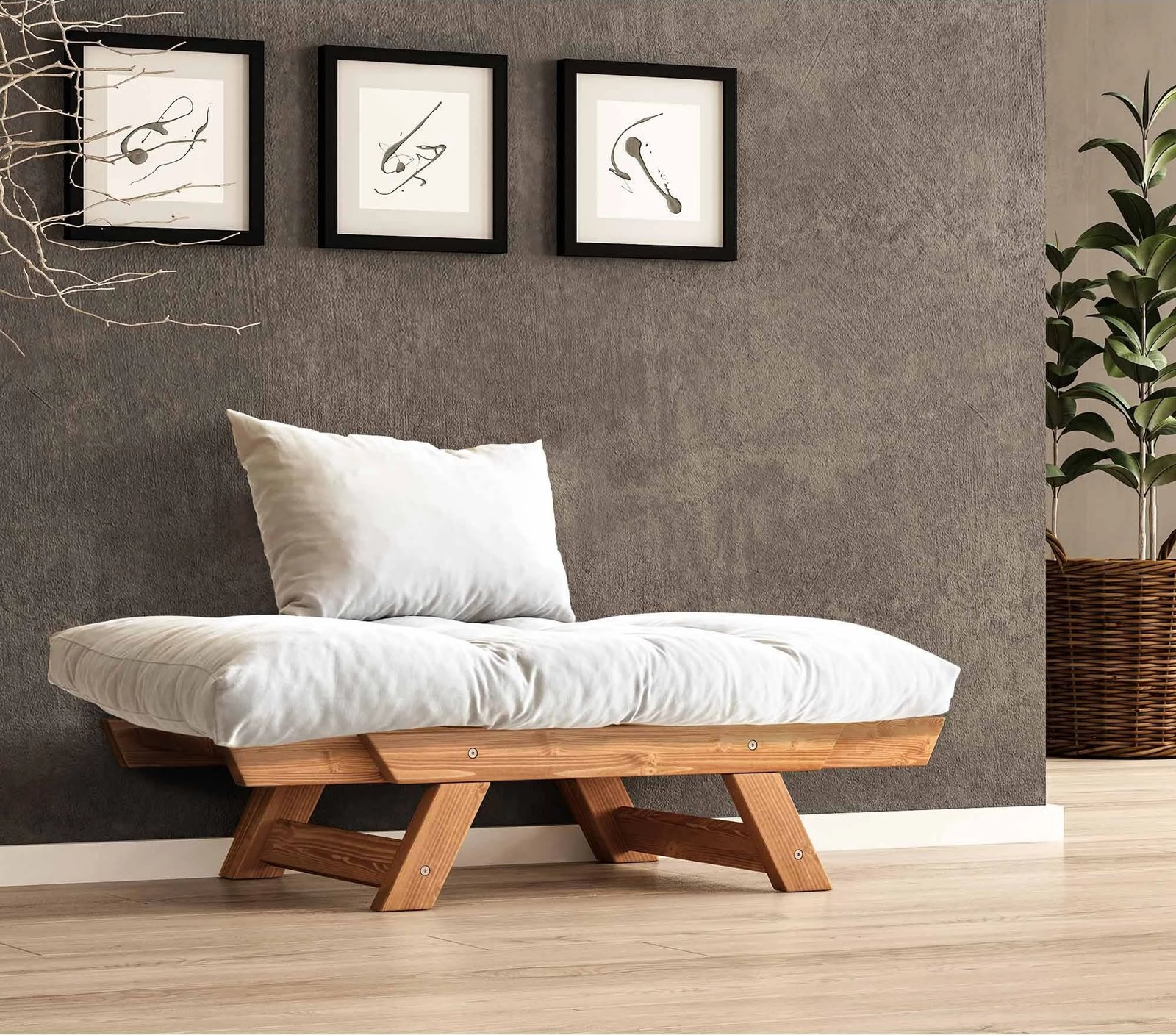 Karrige kopshti një vend, Skye Decor, CPT8151-140, ngjyrë teak dhe e bardhë