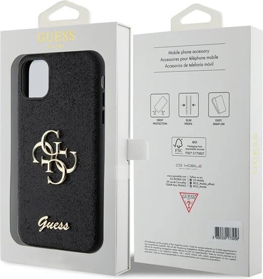 Mbështjellës Guess GUHCN61HG4SGK për iPhone 11/XR, Glitter Script Big 4G, i zi Mbështjellës Guess GUHCN61HG4SGK për iPhone 11/XR, Glitter Script Big 4G, i zi