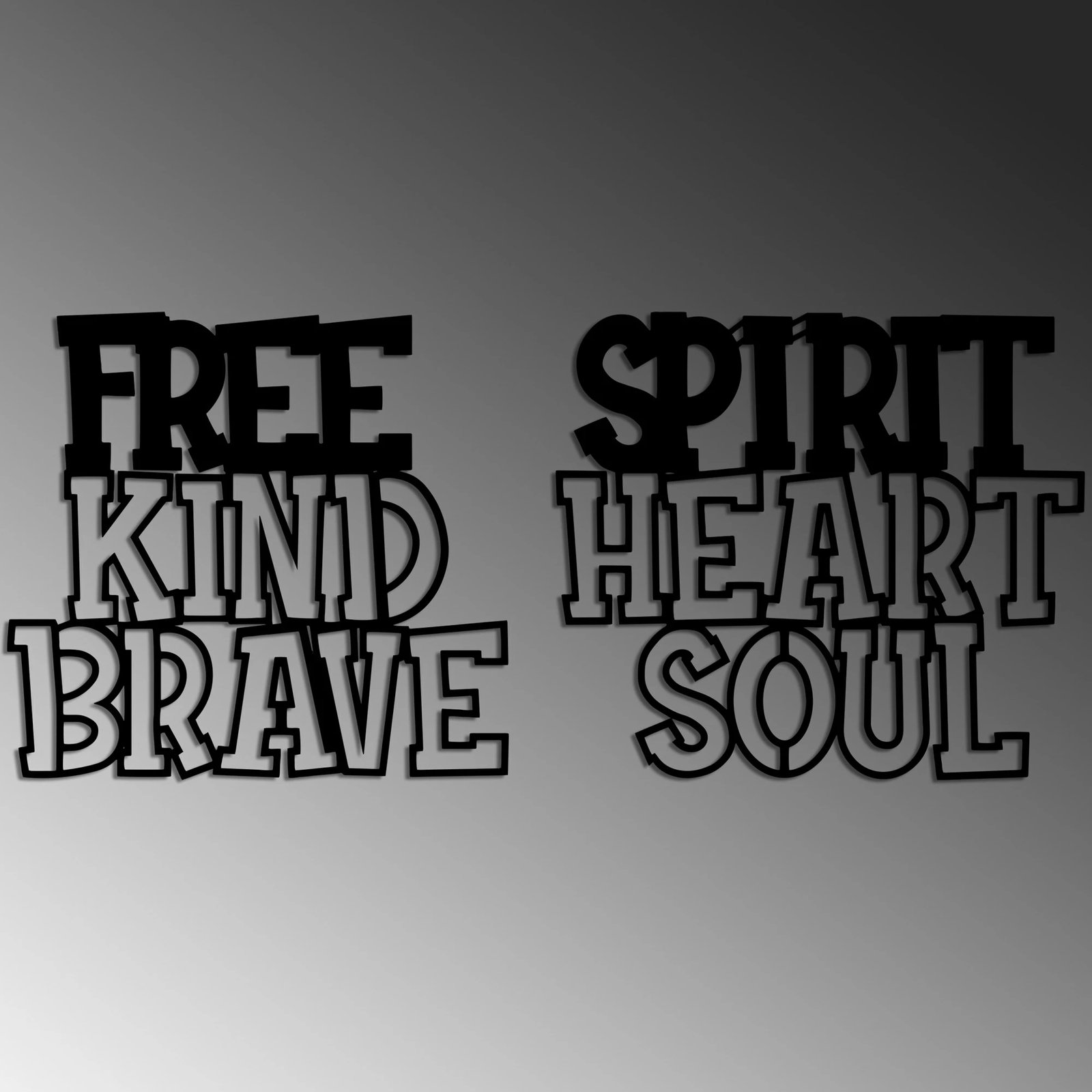 Aksesor dekorativ metalik për mur, Wallity, zemër e guximshme, shpirt i lirë