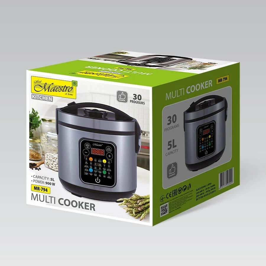 Multi-cooker Maestro MR-794, 5L, 900W, e zezë/saten