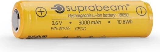 Bateri Li-Ion Suprabeam 18650, 3000 mAh, për Q5xrs, e verdhë