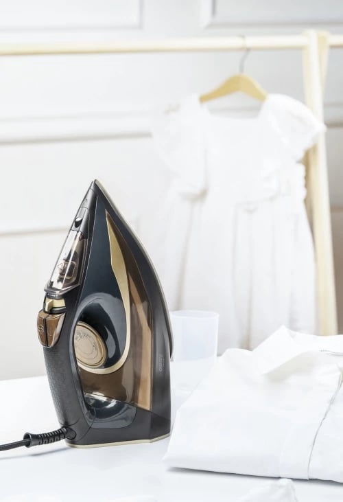 hekur me avull, Camry CR 5036, 3400W, shollë qeramike, depozitë 360ml, zi-ari