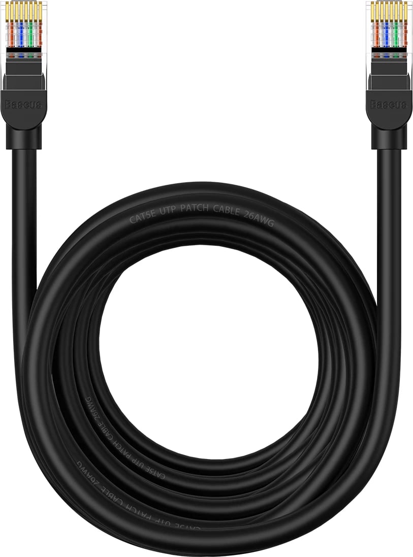 Kabllo rrjeti Baseus High Speed Cat 5, RJ-45, 8m, e zezë
