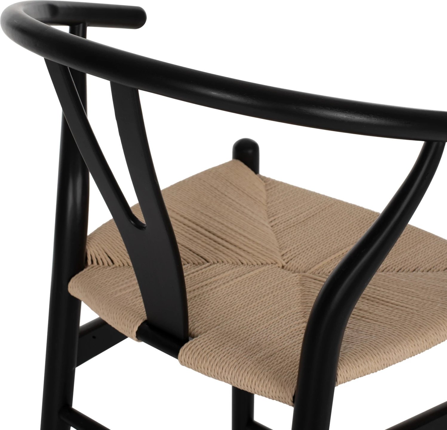 Karrige për bar BRAVE me shpinë Wishbone, dru ahu, ngjyrë e zezë, FH9405.02, 48x53x100H cm