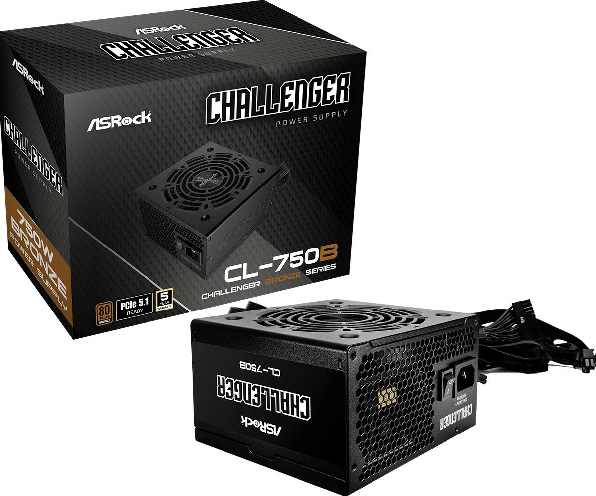 Furnizues energjie ASRock Challenger CL-750B, 750W, ATX, 80+ Bronze, zi
