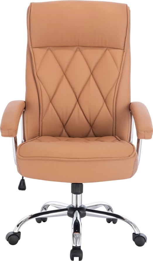 Karrige zyre Comfy, ngjyrë camel, krom, 66.5x67.5x120