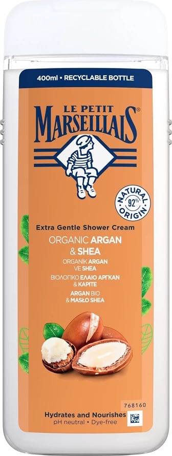 Xhel dushi për femra Le Petit Marseillais Argan Bio & Shea Butter, 400ml