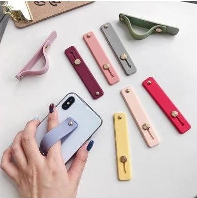 Mbajtës gishti vetë-ngjitës Hurtel me zinxhir, për celular, blu