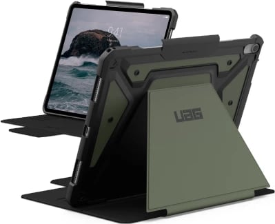 Mbështjellës UAG Metropolis SE për iPad Air 13" (2024), me qëndrim dhe mbajtëse për Apple Pencil, Gjelbër