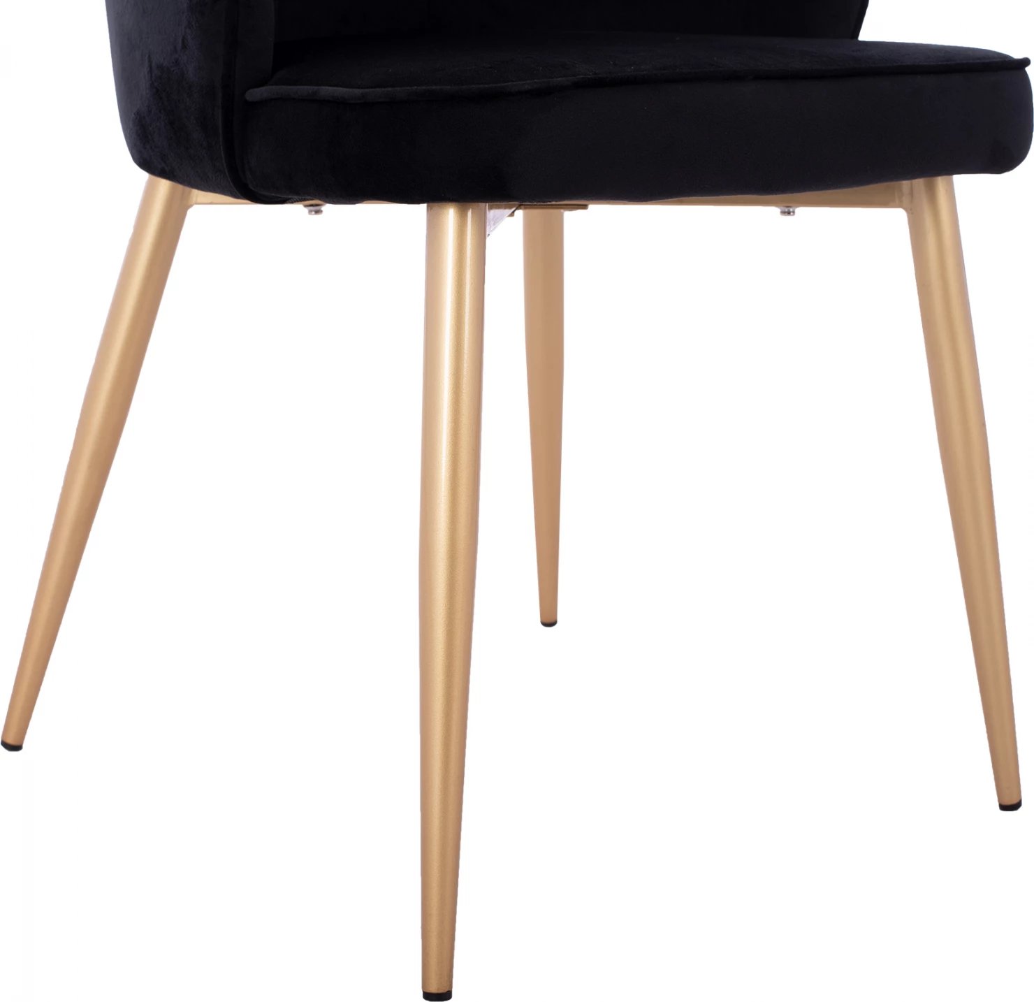 Karrige FH8737.04 kadife e zezë me kornizë metalike të artë 48x48x85 cm., set prej 2 copë