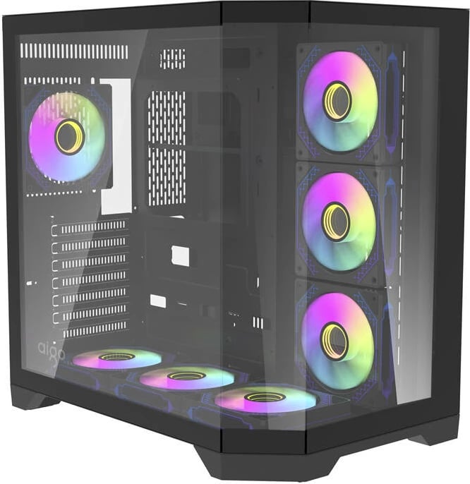 Kasë Darkflash FT418 PRO me 7 ventilatorë aRGB, Midi Tower, e zezë