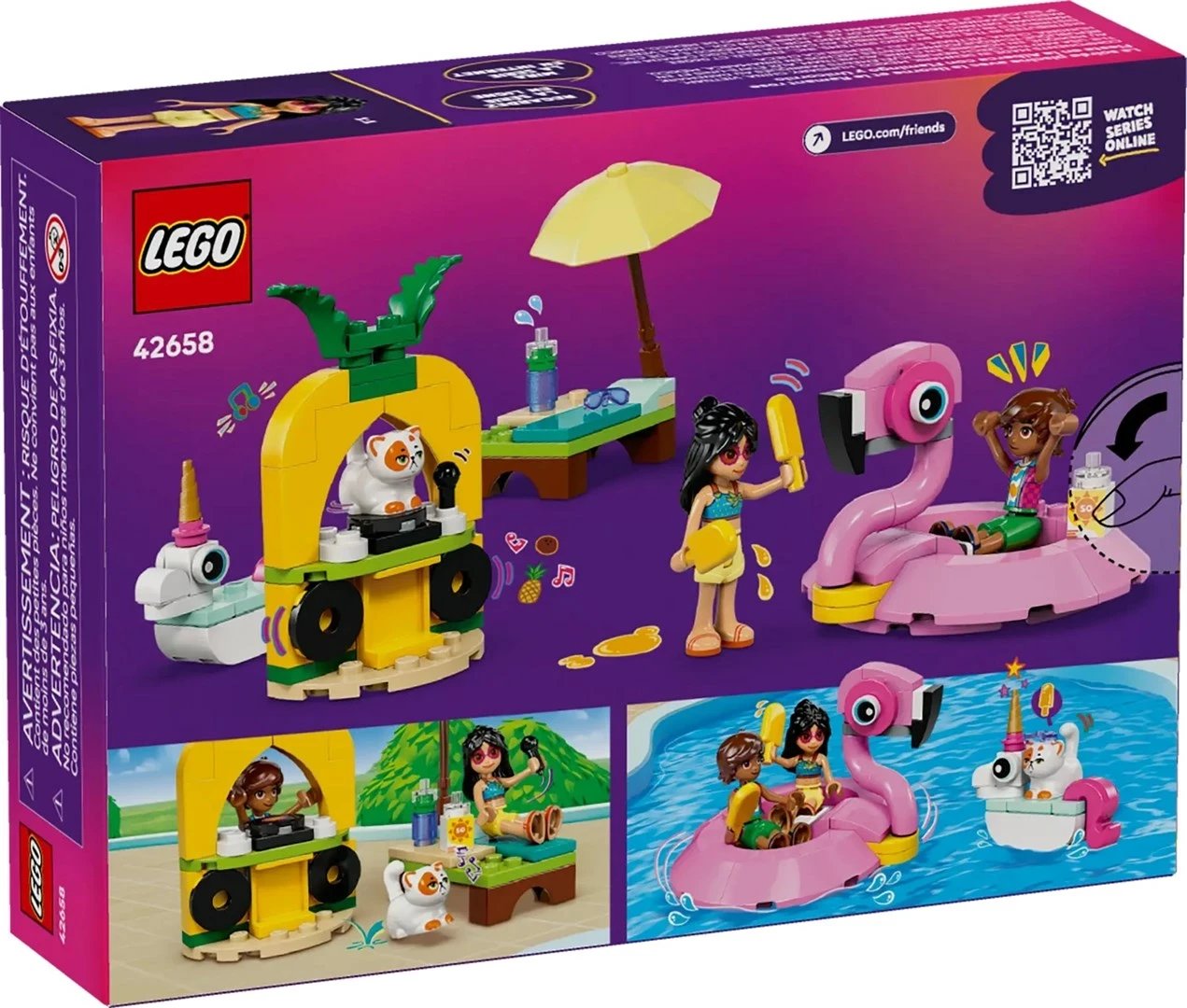 Set lodrash LEGO Friends 42658 Unicorn & Flamingo Pool Party, 99 pjesë Set lodrash LEGO Friends 42658 Unicorn & Flamingo Pool Party, 99 pjesë