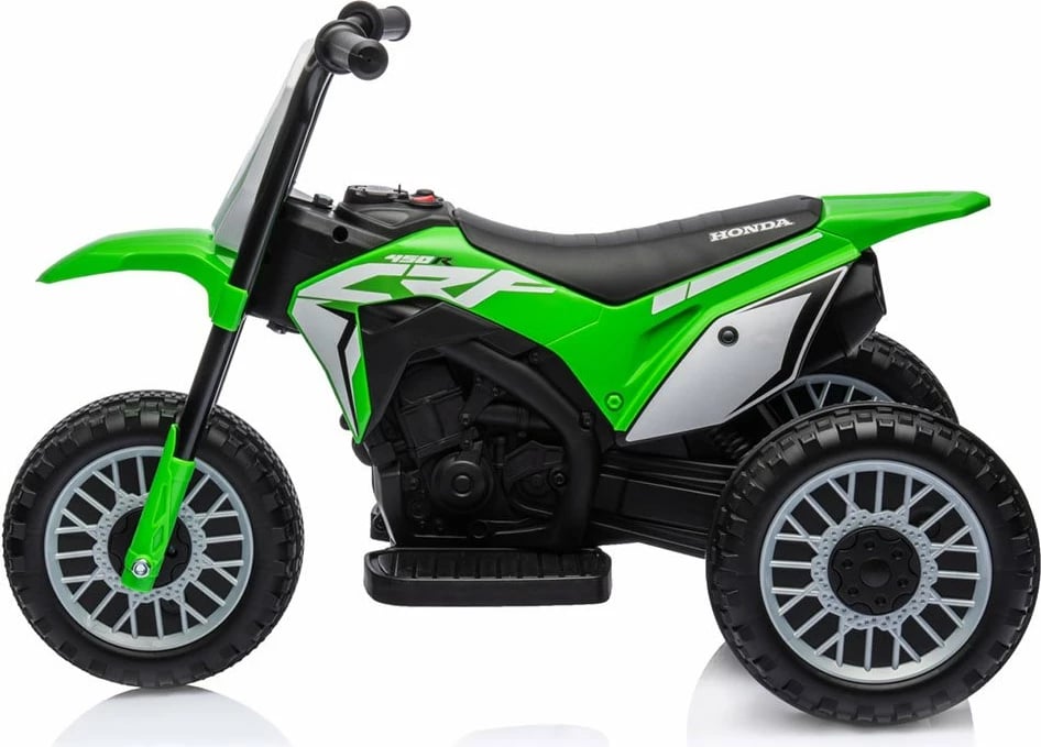 Moto elektrike për fëmijë, Milly Mally Honda CRF 450R, 6V 4.5Ah 30W, shpejtësi 2.5-3 km/h, kapacitet 25 kg, e gjelbër