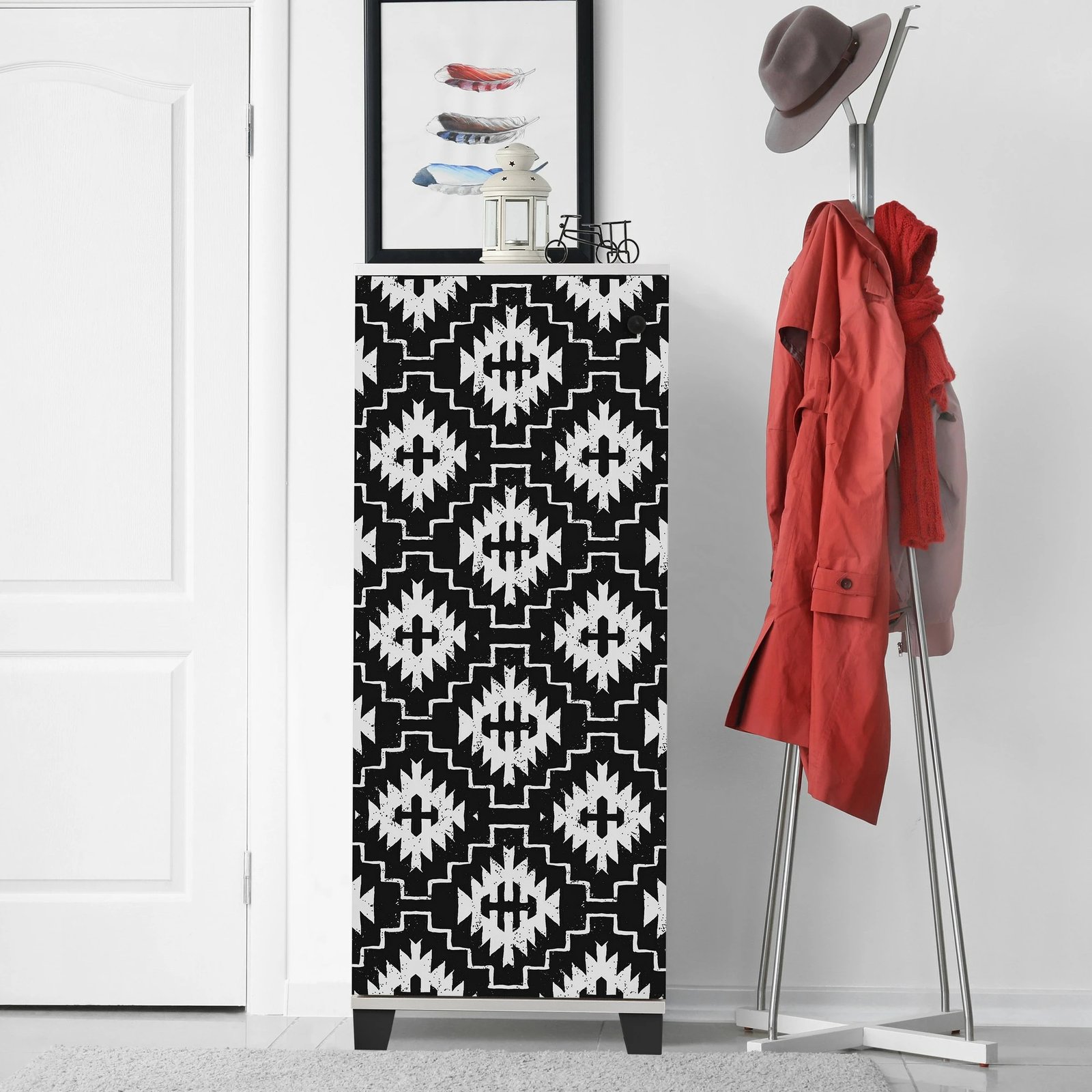 Dollap për këpucë Skye Decor, Filinta Swan, bardhë e zi