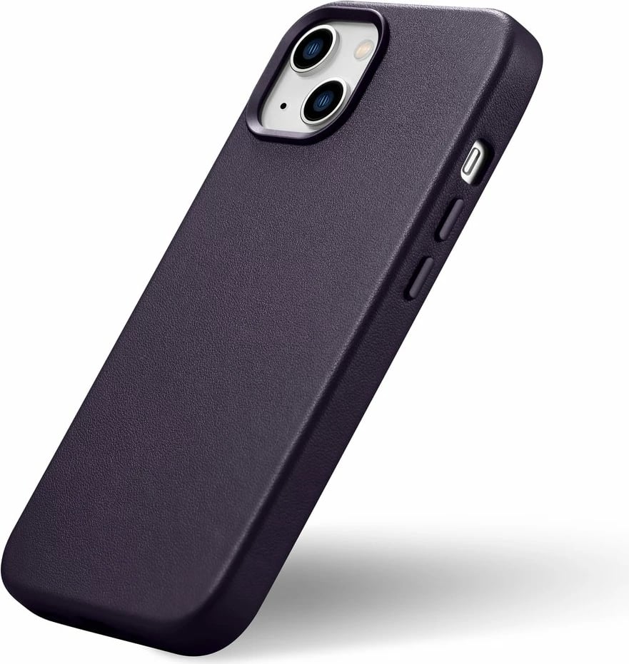 Mbështjellës iCarer për iPhone 14 Plus, lëkurë natyrale, MagSafe, Vjollcë e errët Mbështjellës iCarer për iPhone 14 Plus, lëkurë natyrale, MagSafe, Vjollcë e errët