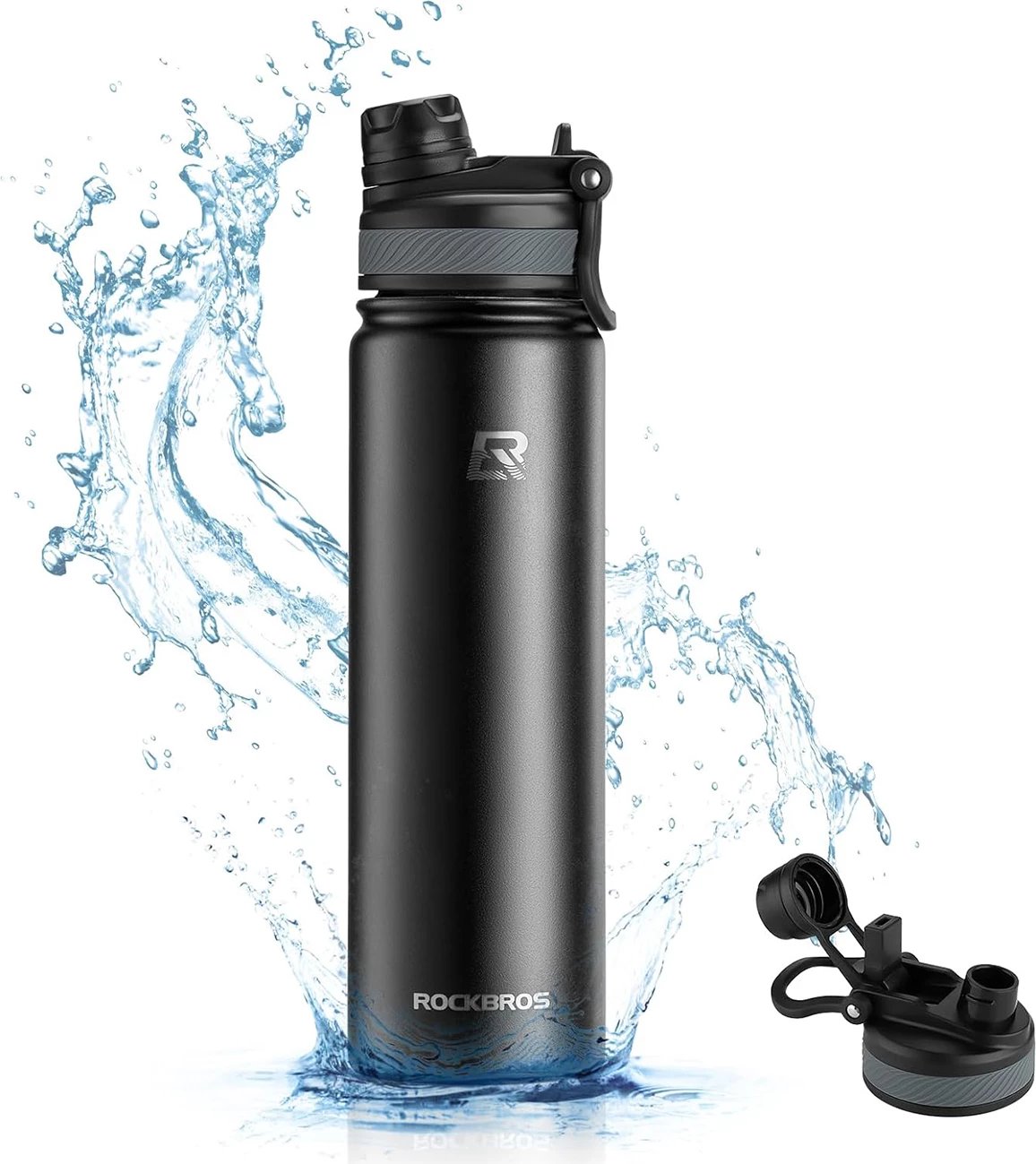 Shishe termo Rockbros 35210029002 për biçikletë, 650 ml, e zezë