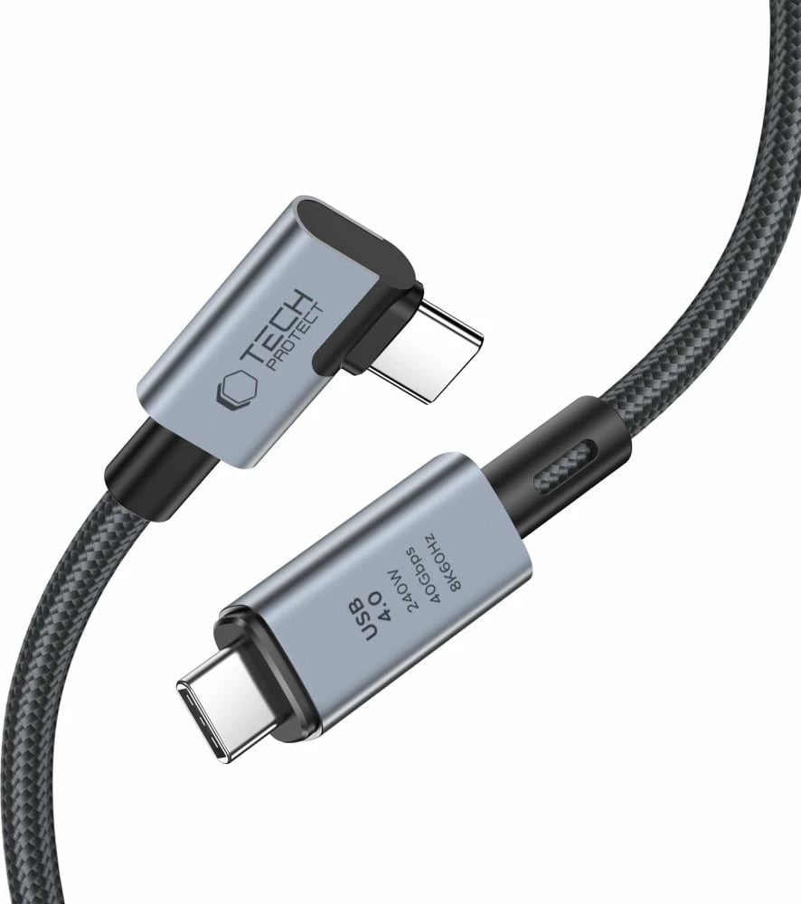 Kabllo USB-C Tech-Protect UltraBoost Max L, USB 4.0, 1.5m, 240W, Gri