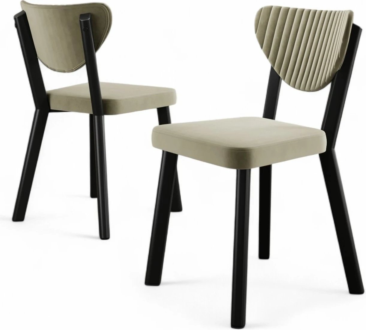 Set karrigesh (4 copë), Hanah Home, Arfe, krem, e zezë