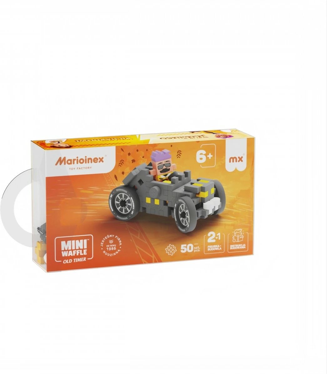 Set lodrash ndërtimi Marioinex Mini Waffle Old Timer, 50 elemente, Gri
