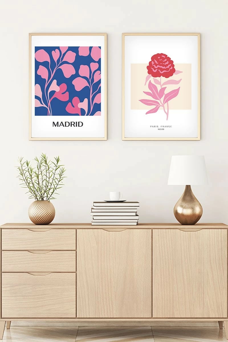 Pikturë dekorative me kornizë MDF (2 copë), Wallity, Huhu175, 50x35