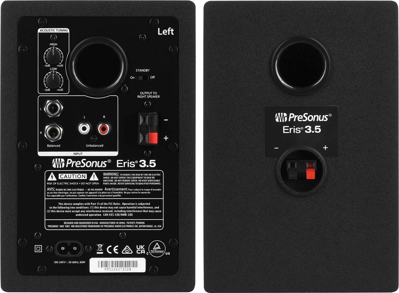 Monitorë studio PreSonus Eris 3.5 2nd Gen, të zinj, set