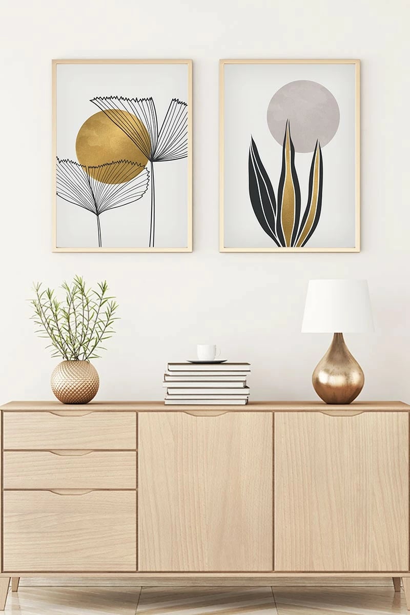 Piktura dekorative me kornizë, MDF, 2 copë, Wallity, Huhu77, 20x30cm