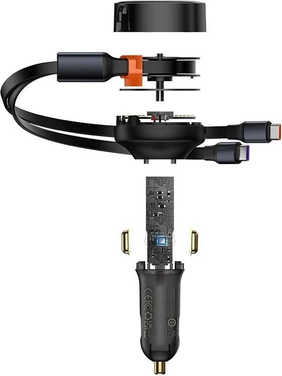 Karikues makine Baseus Enjoyment me kabllo USB-C, 33W, e zezë