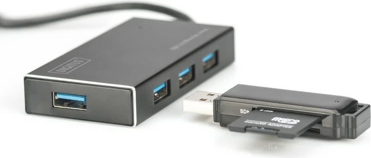 Hub USB 3.0 Digitus DA-70240-1, 4 porta, alumini, i zi