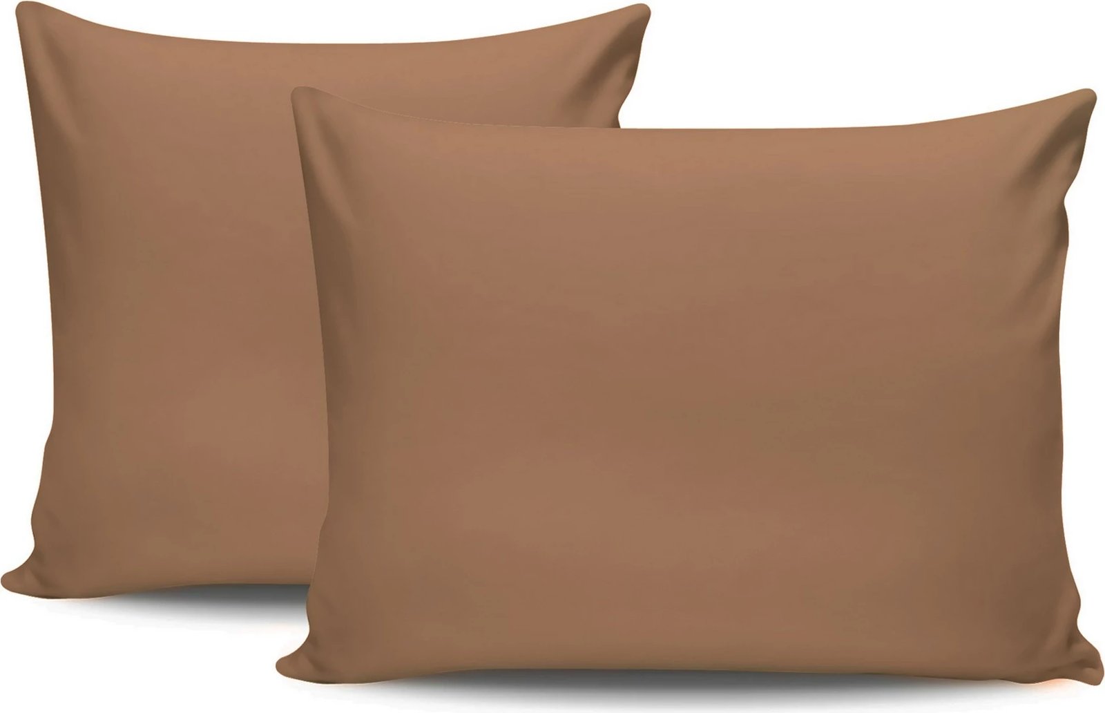 Set këllëfësh jastëku (2 copë), pambuk ranforce, ngjyrë kafe, 50x80cm