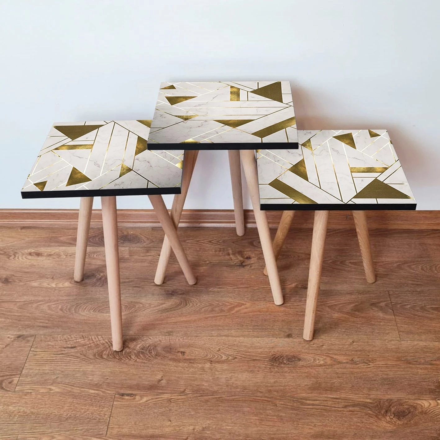 Set tavolinash ndihmëse (3 copë), Skye Decor, 3Shp231, e bardhë