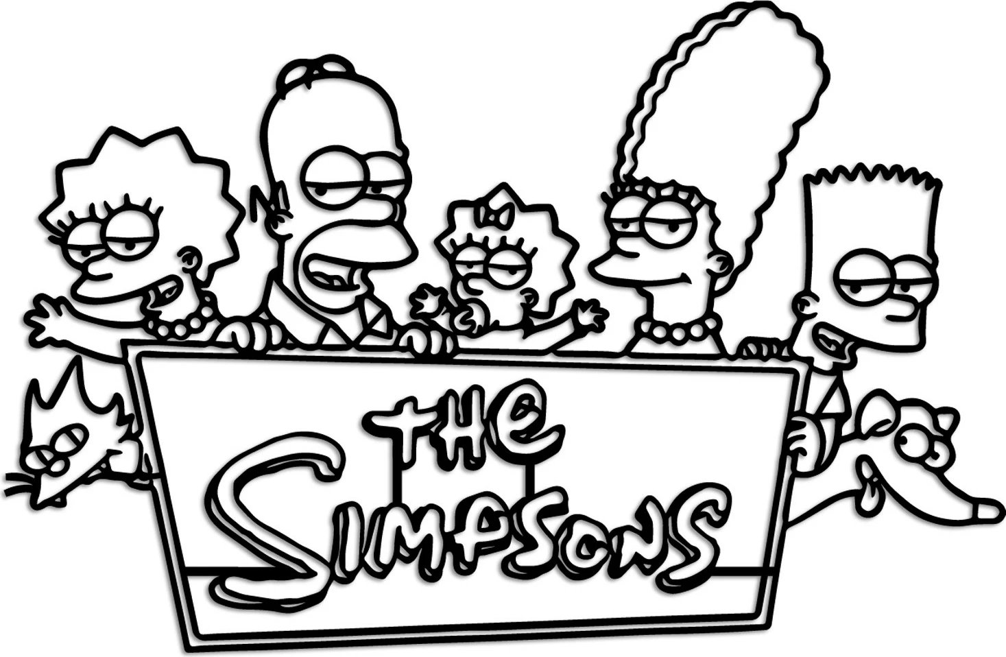 Aksesor metalik dekorativ për mur, Wallity Sımpson 7, ngjyrë e zezë, 62x40cm