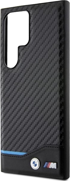 Mbështjellës BMW Leather Carbon për Samsung Galaxy S24 Ultra S928, i zi