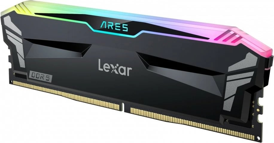 RAM Memorje Lexar ARES RGB DDR5, 32GB (2x16GB), 7200 MHz, CL34, e zezë RAM Memorje Lexar ARES RGB DDR5, 32GB (2x16GB), 7200 MHz, CL34, e zezë
