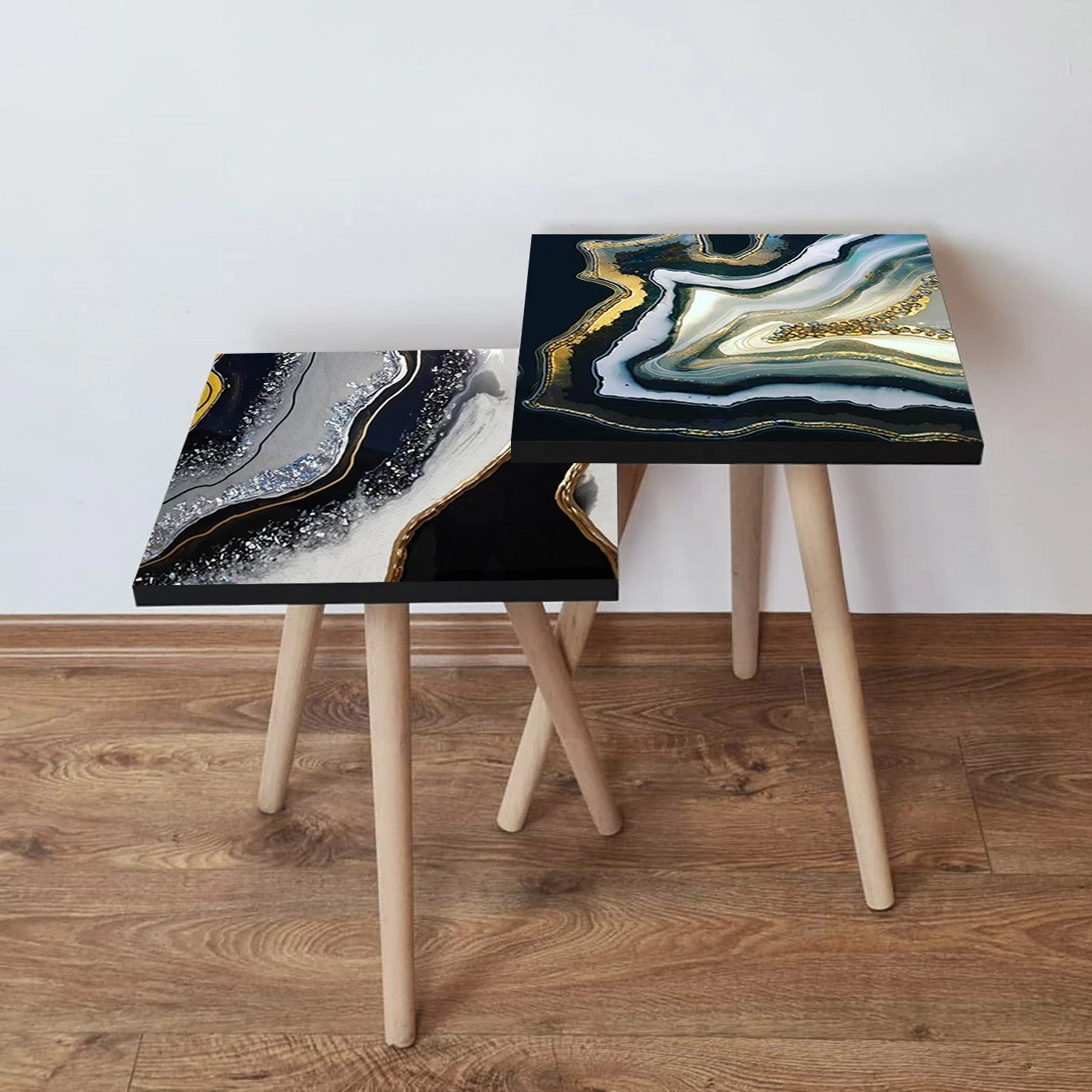 Tavolina të vendosshme (2 copë), Skye Decor, 2Shp484, shumëngjyrëshe