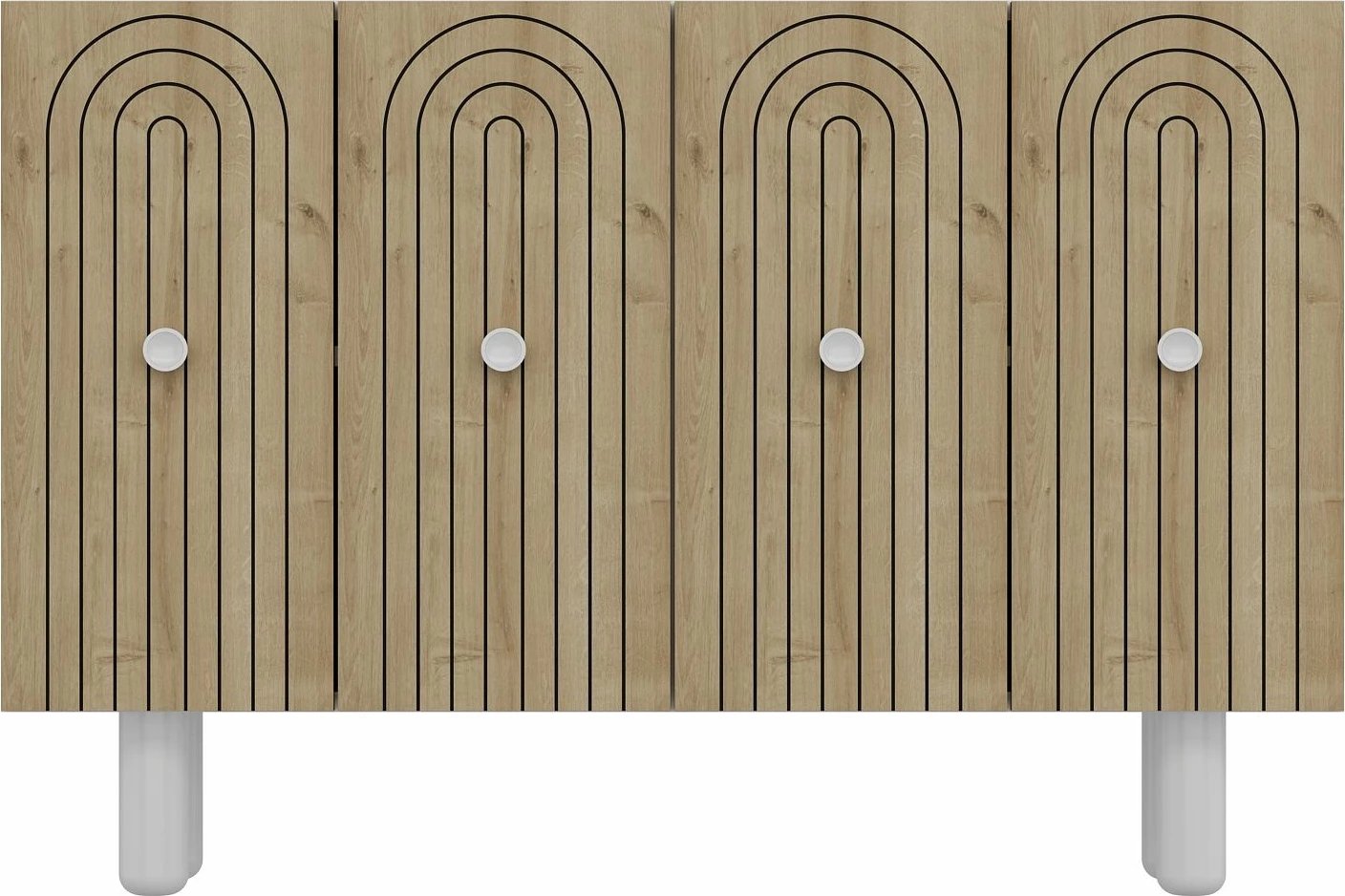 Konsol Skye Decor, Woise Bohem KM120, e bardhë, lisi safir