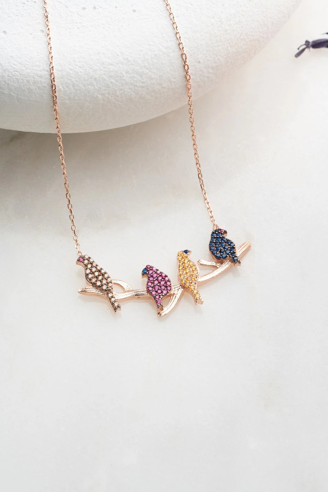 Varëse argjendi, ngjyrë rozë ari, kaltër navy dhe fuchsia, Jumeon, TRDYL679 Varëse argjendi, ngjyrë rozë ari, kaltër navy dhe fuchsia, Jumeon, TRDYL679