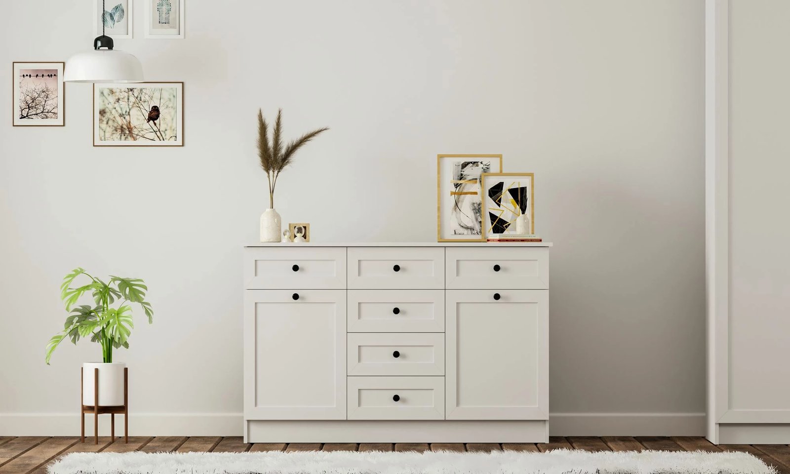 Komodë Skye Decor, ngjyrë e bardhë mat, RB-168-04-001