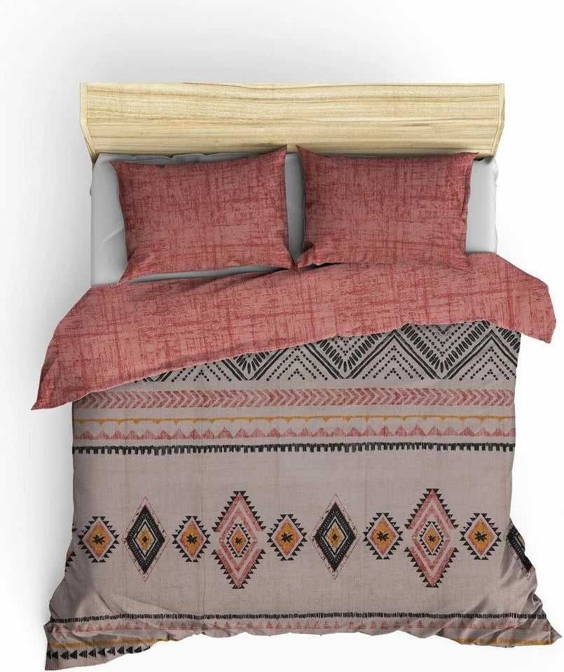 Set mbulesë për jorgan Super King, L'essentiel, ngjyrë e kuqe qeramike, 3 pjesë