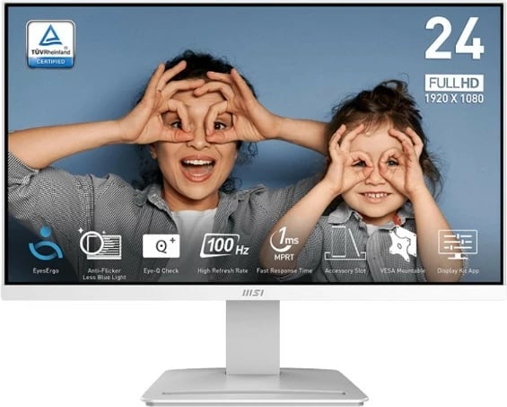 Monitor MSI PRO MP2412W, 23.8 inç, LED, FHD, 100Hz, Bardhë