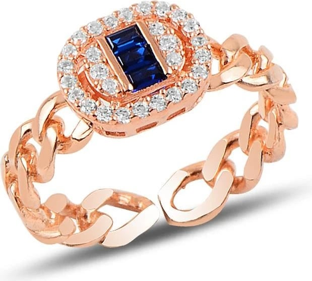 Unazë argjendi Jumeon, ngjyrë e kaltër e errët, SGTL9965