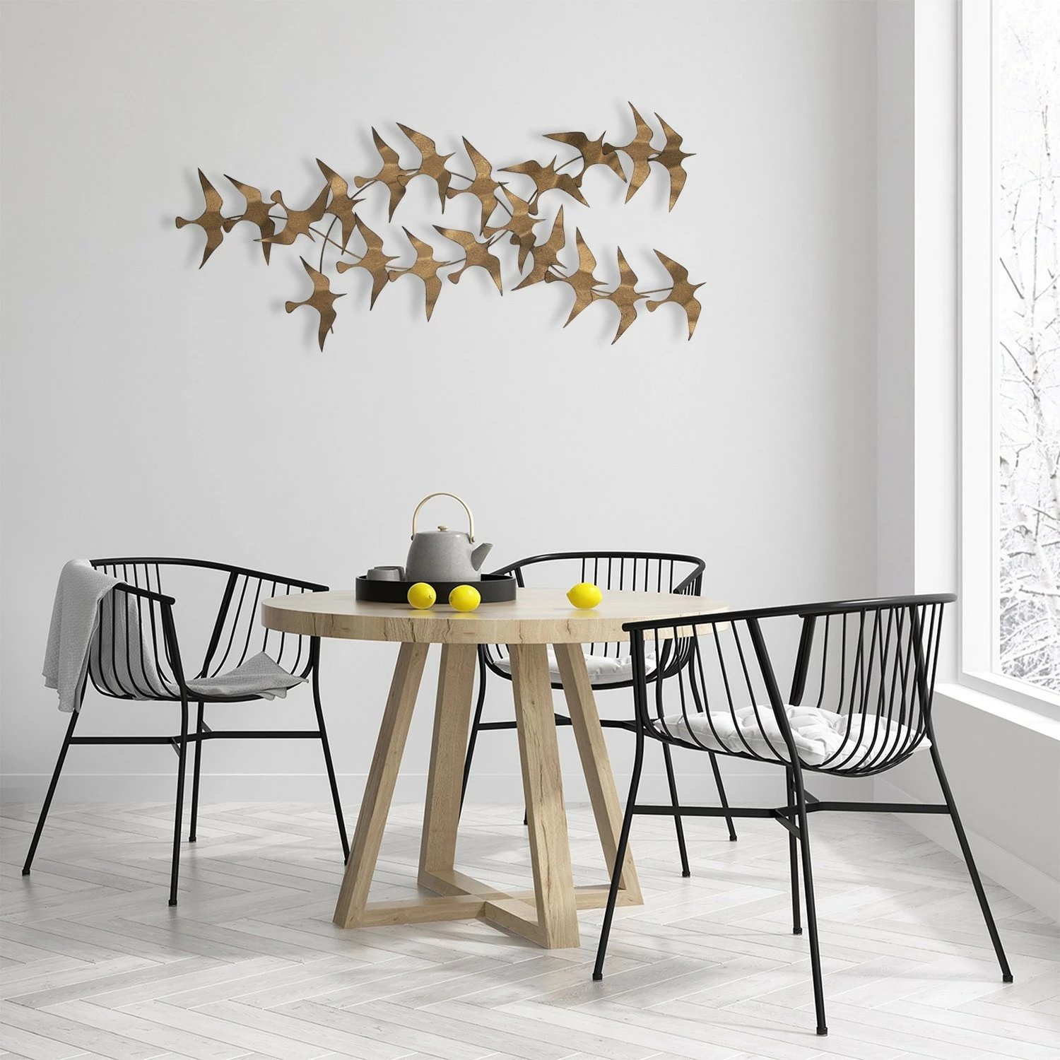 Aksesor dekorativ metalik për mur Wallity, Sahika, shumëngjyrësh, 112x11x50cm